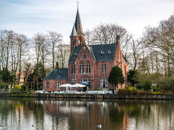 Refelction of historical building against sky