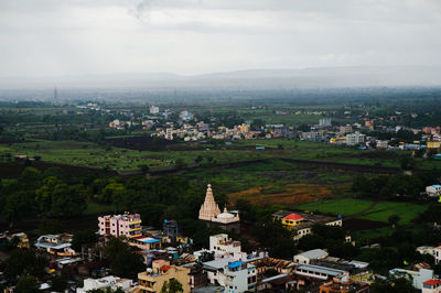 High angle shot of townscape