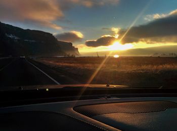 Road against sky during sunset