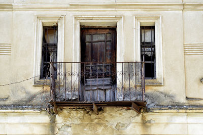 Low angle view of old abandoned building