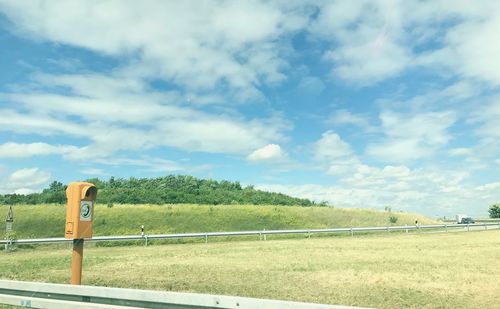 Scenic view of field against sky