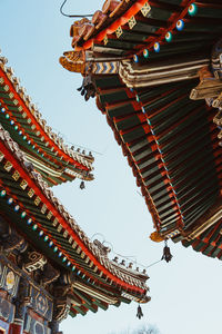 Low angle view of temple against sky