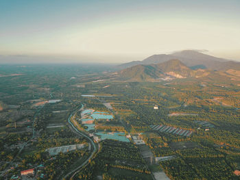 Golden hour scenery in the evening which is located in johor, malaysia.there is mount ophir.