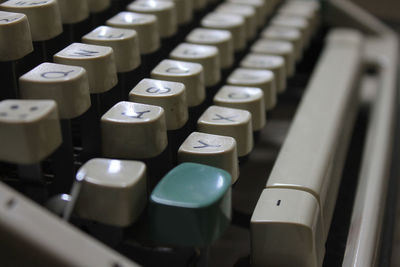 Typewriter keyboard close-up