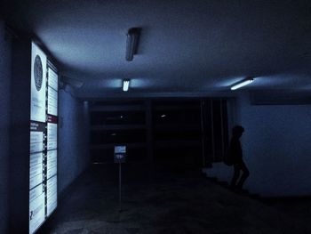 Interior of illuminated building