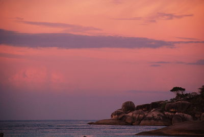 Scenic view of sea at sunset