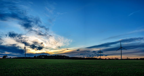 Sunset with windmills