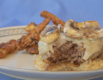 Close-up of meat in plate