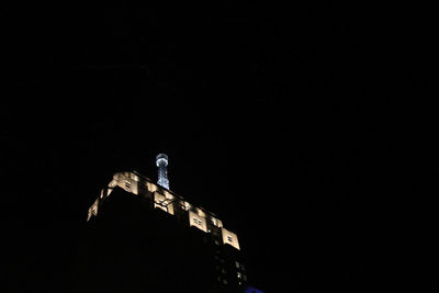 Low angle view of building at night