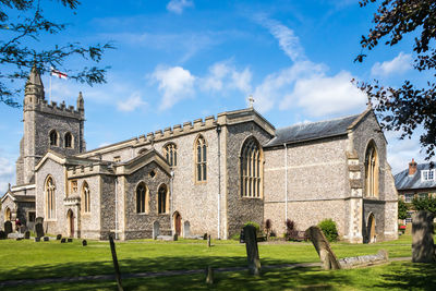 Exterior of historic building against sky
