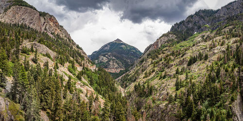 Panoramic view of mountains against sky