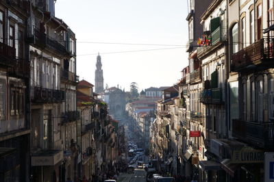 Panoramic view of city against clear sky