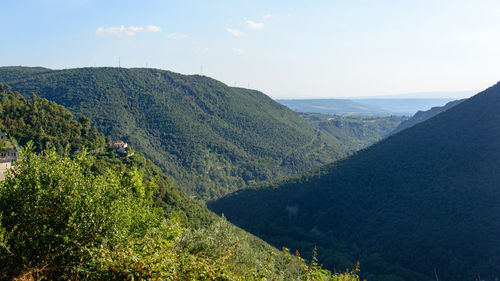 Scenic view of mountains against sky