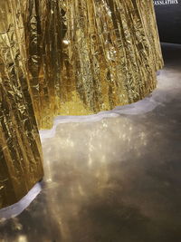 Close-up of illuminated lighting equipment in winter