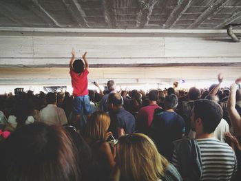 Group of people at music concert