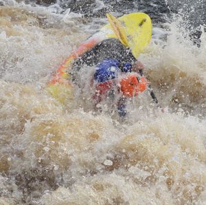 Man splashing water