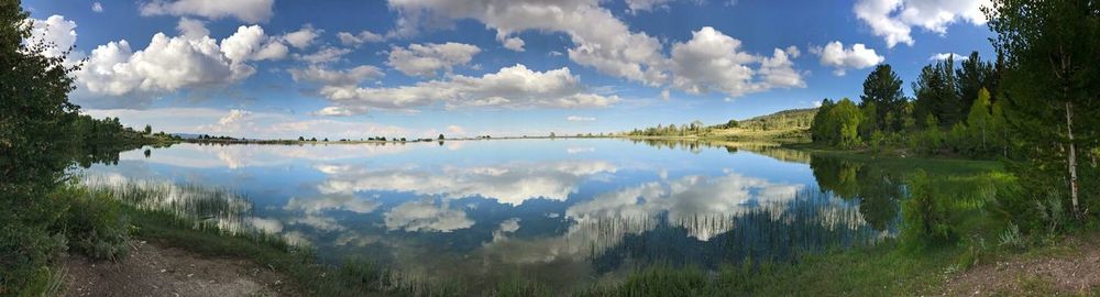 Panoramic view of lake against sky