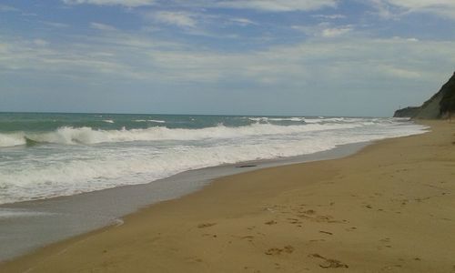 Scenic view of beach against sky