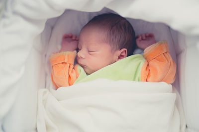 Close-up of baby sleeping