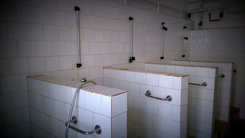 Interior of public restroom