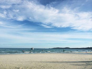 Scenic view of beach against sky