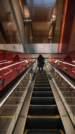 Low angle view of escalator