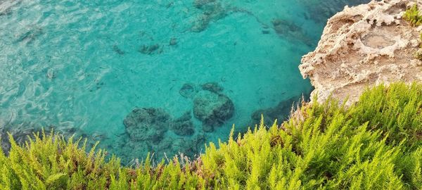 High angle view of sea