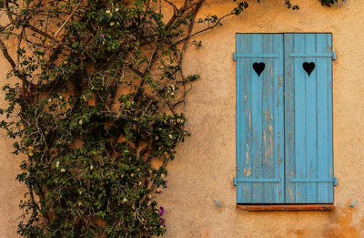 Closed door of building