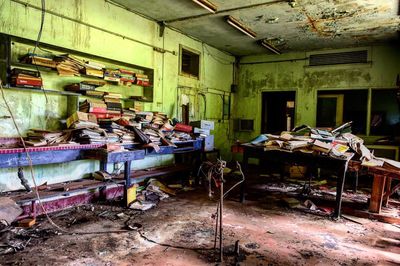 Interior of abandoned building