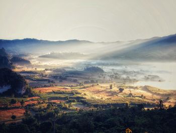 Aerial view of landscape against sky