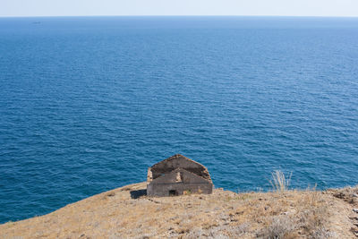 High angle view of sea against sky