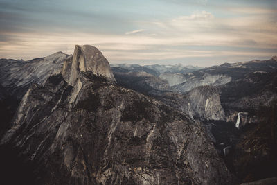 Half dome at sunset from glacier point