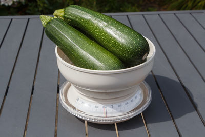 High angle view of vegetables on table