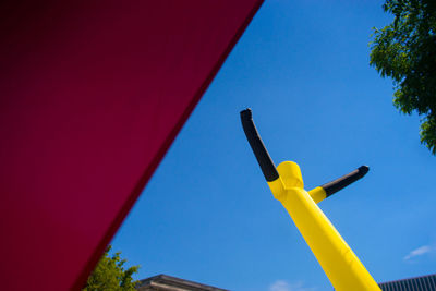 Low angle view of built structure against blue sky