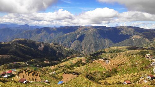 Scenic view of mountains against sky