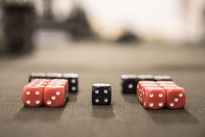 Close-up of objects on table