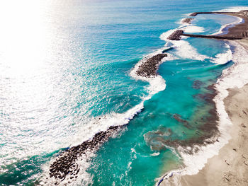 High angle view of sea shore