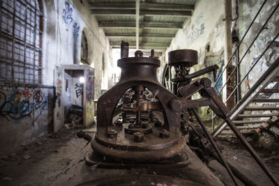 Close-up of old abandoned building