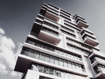 Low angle view of modern building against sky