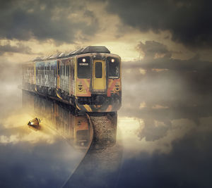 View of train against cloudy sky
