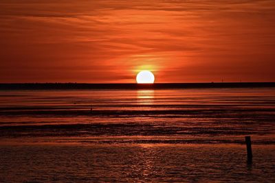 Scenic view of sea at sunset