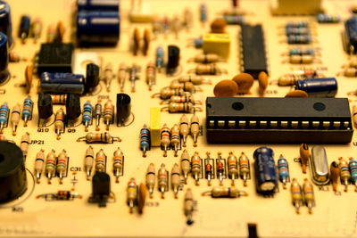 Electronic devices and accessorie on electronic board.