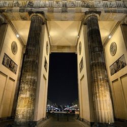 Low angle view of building at night