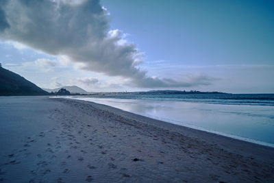 Scenic view of beach against sky