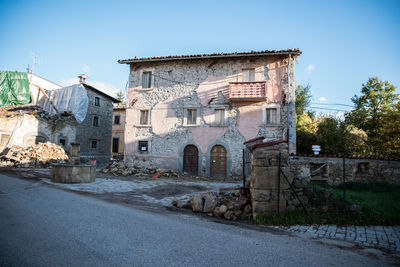 Exterior of old building against clear sky