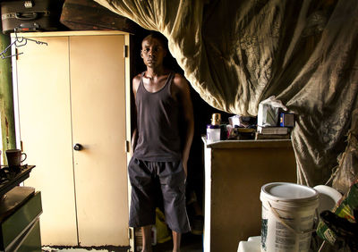 Full length of man standing at home