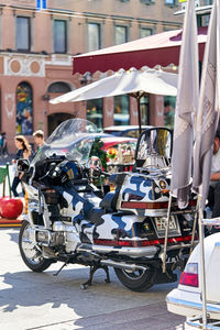 Bicycles on street in city