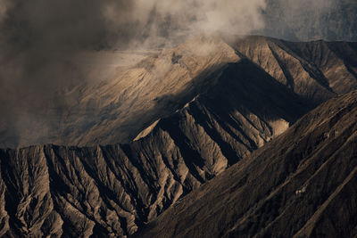 Scenic view of mountain at night