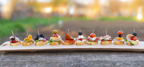 Close-up of food on table