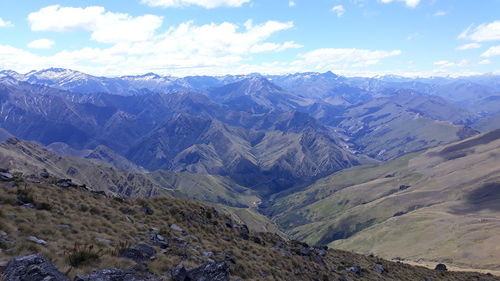 Scenic view of mountains against sky